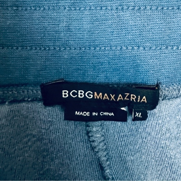 BCBGMAXAZRIA Vintage 2000's Y2K Logo Velour Track Pants Royal Blue Size XL #1290 - Picture 5 of 5